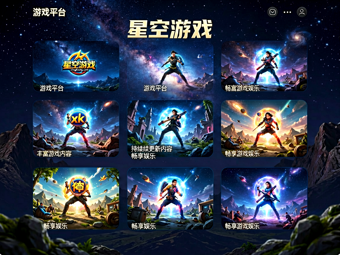 xk星空游戏平台界面展示多种游戏内容入口